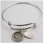 St Peregrine Bracelet Medal Pewter Patron Saint Cancer Adult 2 3/4" Di