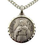 DTC French Nickel Silver Patron Saint Jude The Apostle Medal, 1 Inch