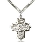 Sterling Silver Special Devotion Saint Philomena Five-Way Medal