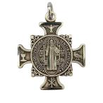 HMHReligiousMfg Sterling Silver Saint Benedict of Nursia Maltese Cross