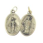 Silver Toned Base Saint Bridget with St Patrick Medal, 1 Inch, Set of