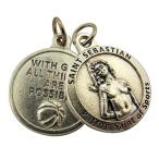 L&amp;M Saint Sebastian Silver Toned Sports Medal, with God All Things are