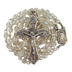 Glass Prayer Bead Rosary with Our Lady Madonna Centerpiece, 13 Inch (C