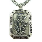 Sterling Silver St. Michael Patron Saint Paratroopers Medal 1 1/8" H 2