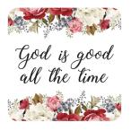 God is Good Christian Religious Rubber Bracelet with Card, 2 1/4 Inch