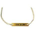 Joy in a Jar Thread Bracelet with Live in Joy Brass Plate, 6 Inch