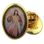 Yahoo! Yahoo!ショッピング(ヤフー ショッピング)Gold Toned Base and Epoxy Image Divine Mercy Icon Medal Lapel Pin, 1 I