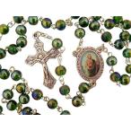 Acrylic Prayer Bead Rosary with Catholic Saint Medal Centerpiece, 17 I