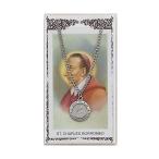 Saint Charles 3/4-inch Pewter Medal Pendant with Holy Prayer Card