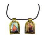 Devotional Scapulars Brown Scapular Medals with Colored Images and Gol