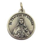 L&amp;M Silver Toned Base Saint Therese Lisieux Medal Prayer Back, 3/4 Inc