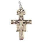 Sterling Silver Saint St Francis San Damiano Cross Crucifix Pendant, 1