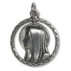 Men Womens Catholic Gift 7/8 Inch Silver Tone Cut Out Virgin Mary Mado