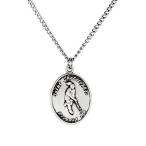 Ladies Pewter Saint Christopher Sports Athlete Medal, 7/8 Inch - Field