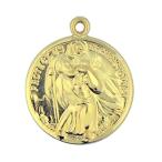 Gold over Sterling Silver 7/8 Inch Saint Christopher St Raphael Medal