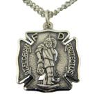 CB Sterling Silver 13/16-Inch Saint St Florian Fire Department Medal
