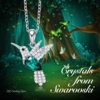CDE Hummingbird S925 Sterling Silver Necklace for Women, Crystals from