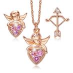 CDE 18K Rose Gold Plated ''God of Cupid Jewelry Set for Women Sterling