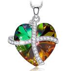 CDE ''Heart of Ocean White Gold Plated Women Necklace, Crystals from S