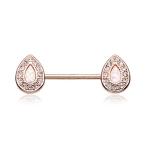 Inspiration Dezigns 14G Rose Gold Imitation Opal Avice Nipple Shield B