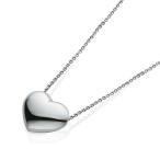 VIKI LYNN Heart Necklace 925 Sterling Silver 18K Gold Plated 3D Puffed