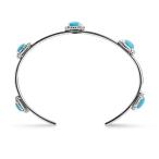 Carolyn Pollack 925 Silver &amp; Turquoise Five Stone Cuff Bracelet