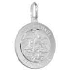 Sterling Silver St Michael Medal Necklace 3/4 inch Round Italy