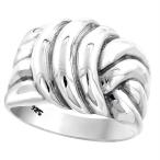 Sterling Silver Rope Wrapped Dome Ring for Women 3/4 inch size 6