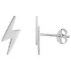 Tiny Sterling Silver Lightning Bolt Stud Earrings 1/2 inch