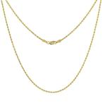 Solid Yellow 10K Gold Rope Chain Necklace 1.5 mm Diamond Cut 18 inch