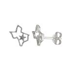 Tiny Sterling Silver Texas Stud Earrings 5/16 inch