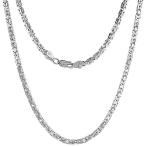 Sterling Silver SQUARE BYZANTINE Chain Necklace 2.6mm Silver finish Ni