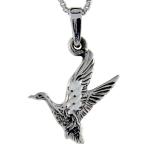 Sterling Silver Goose Pendant, 1 1/8 inch tall
