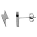 Small Stainless Steel Lightning Bolt Stud Earrings 3/8 inch