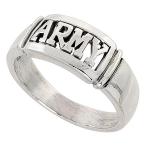 Sterling Silver US ARMY Ring for Women 3/8 inch size 10.5