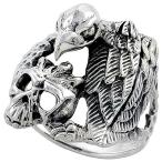 Sterling Silver Vulture with Skull Ring for Women 1 inch size 6.5