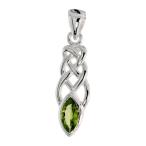 Sterling Silver Genuine Peridot Celtic Motherhood Knot Pendant, 1 1/8