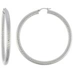 Stainless Steel Hoop Earrings 3 inch 5 mm Round Tube Thick Tight Zigza