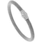 Stainless Steel Rope Wrapped Bracelet Polished Magnetic Clasp, 3/16 in