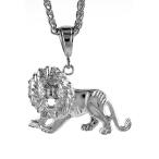 Sterling Silver Lion Body Pendant, 1 1/8 inch tall