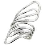 Sterling Silver Wire Wrap Ring for women Freeform Handmade 2 inch long
