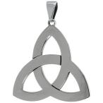 Stainless Steel Triquetra Celtic Trinity knot Necklace, 1 1/2 inch tal