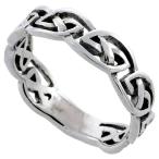 Sterling Silver Celtic Knot Ring Wedding Band Thumb Ring 3/16 inch siz