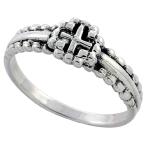 Sterling Silver Cross Ring for Women 5/16 inch size 9.5