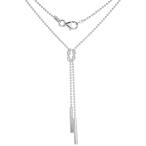 Sterling Silver Knot Pallini Ball Lariat Necklace Elongated Stardust B