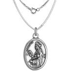 Sterling Silver St Dominic and Queen of the Most Holy Rosary Medal 1 i