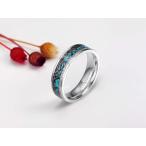 TIGRADE Titanium Rings Turquoise Imitated Meteorite Inlaid (6 mm, 6)