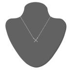 DIAMOND COUTURE X Shaped Diamond 0.05 Carat Pendant Necklace, 14K Whit
