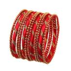 Touchstone "Silk Thread Bangle Collection Hot Red Thread Indian Bollyw