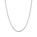 Sterling Silver 1.5mm Diamond-Cut Rope Chain Necklace Solid Italian Ni